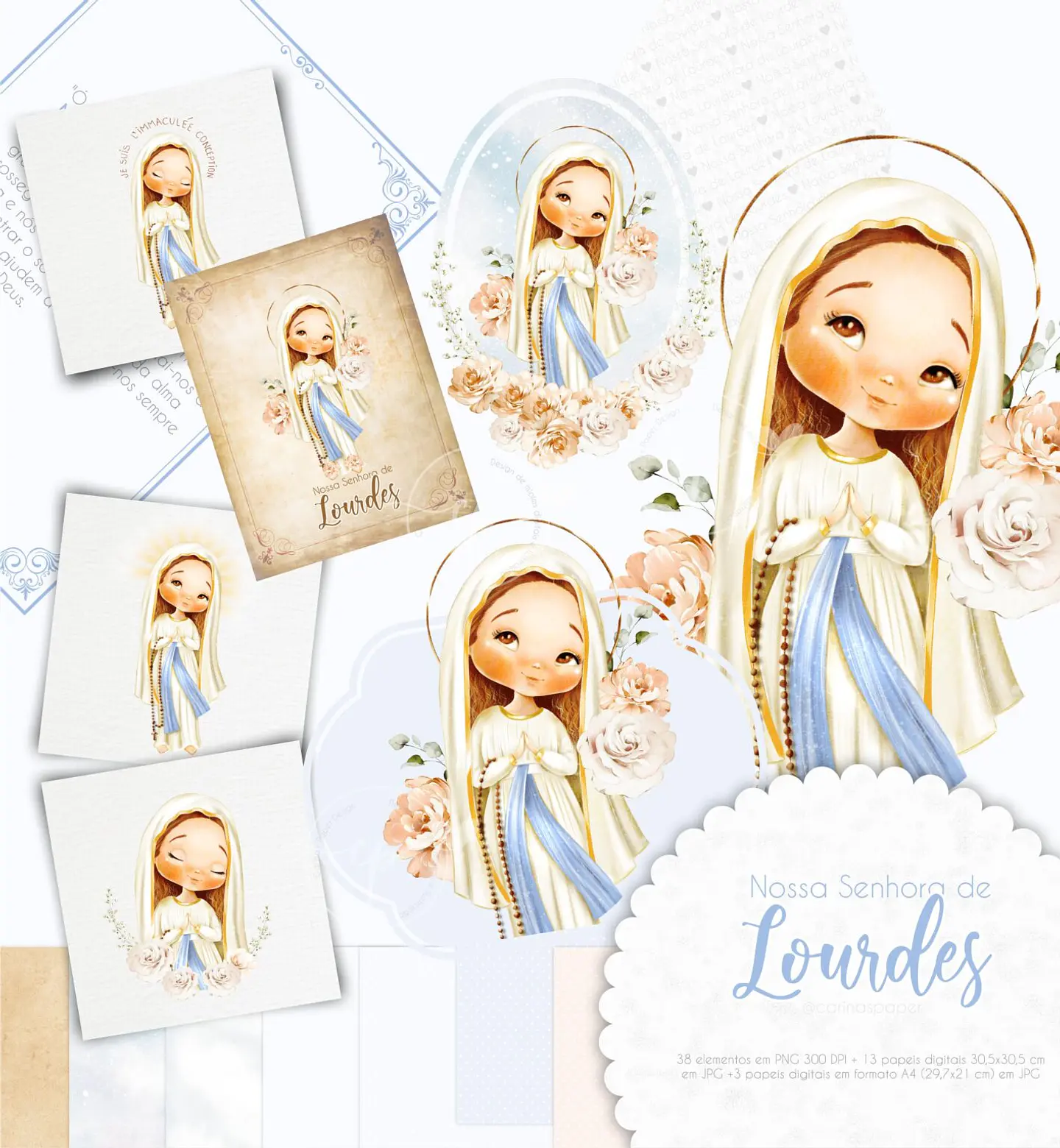 Kit Digital Nossa Senhora de Lourdes (Santinhos) 7 1
