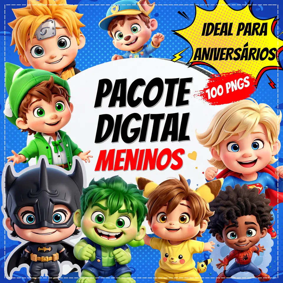 Kit Digital Pacote Aniversário de Meninos 1 1