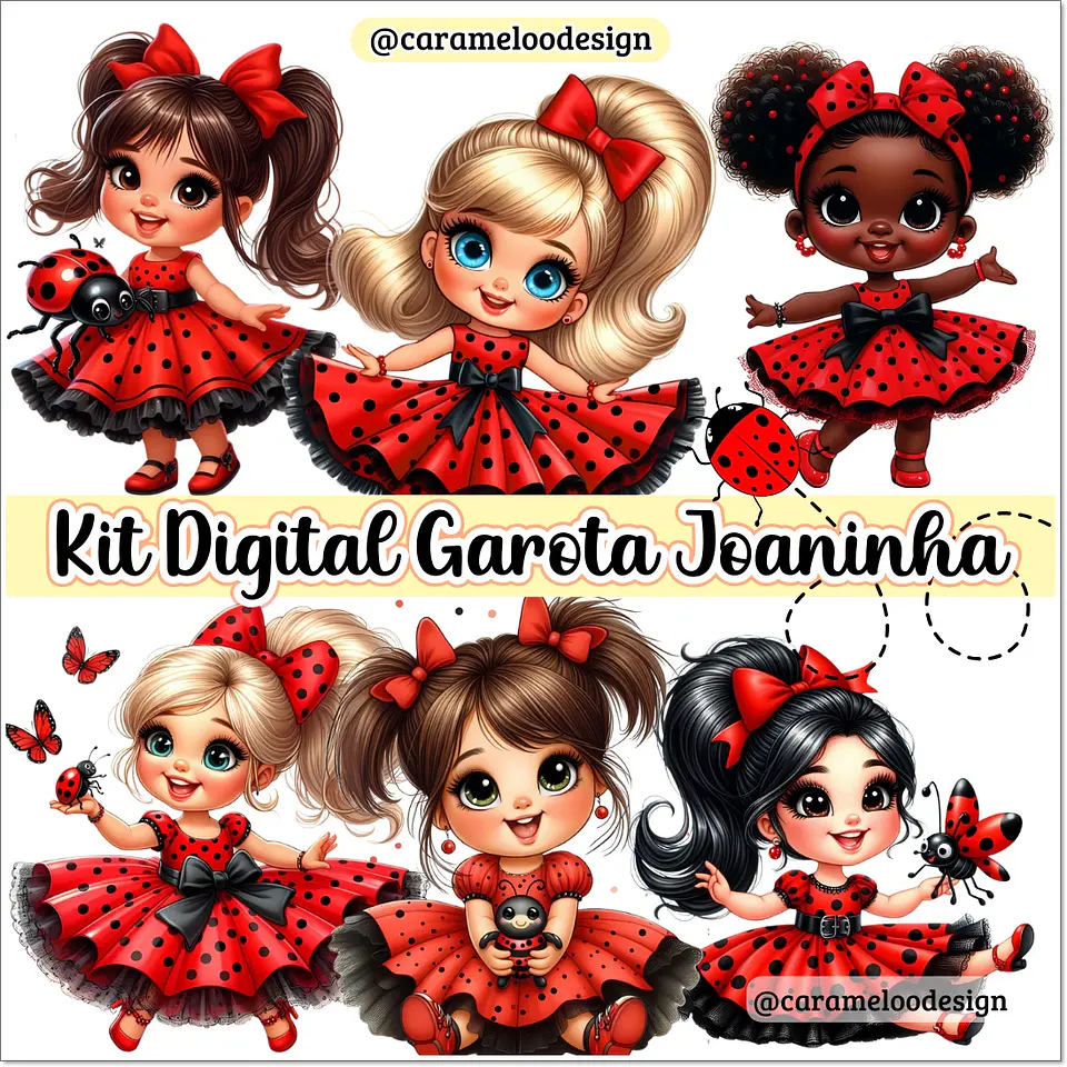 Kit Digital Garota Joaninha 6 1