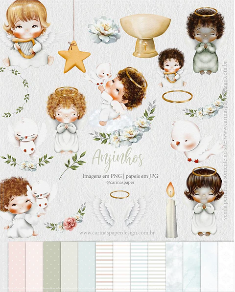Kit Digital Ilustrações Anjinhos 42