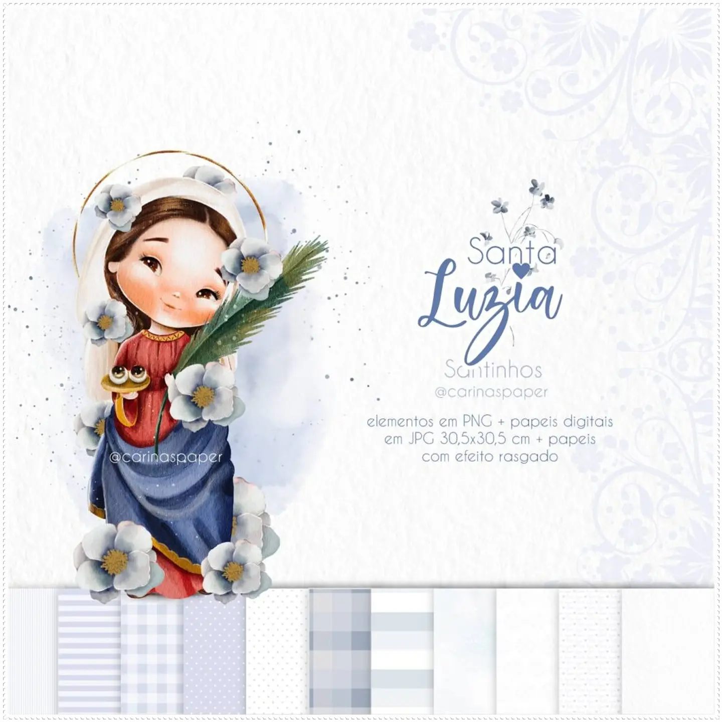 Kit Digital Ilustrações Santa Luzia (Santinhos) 23 1