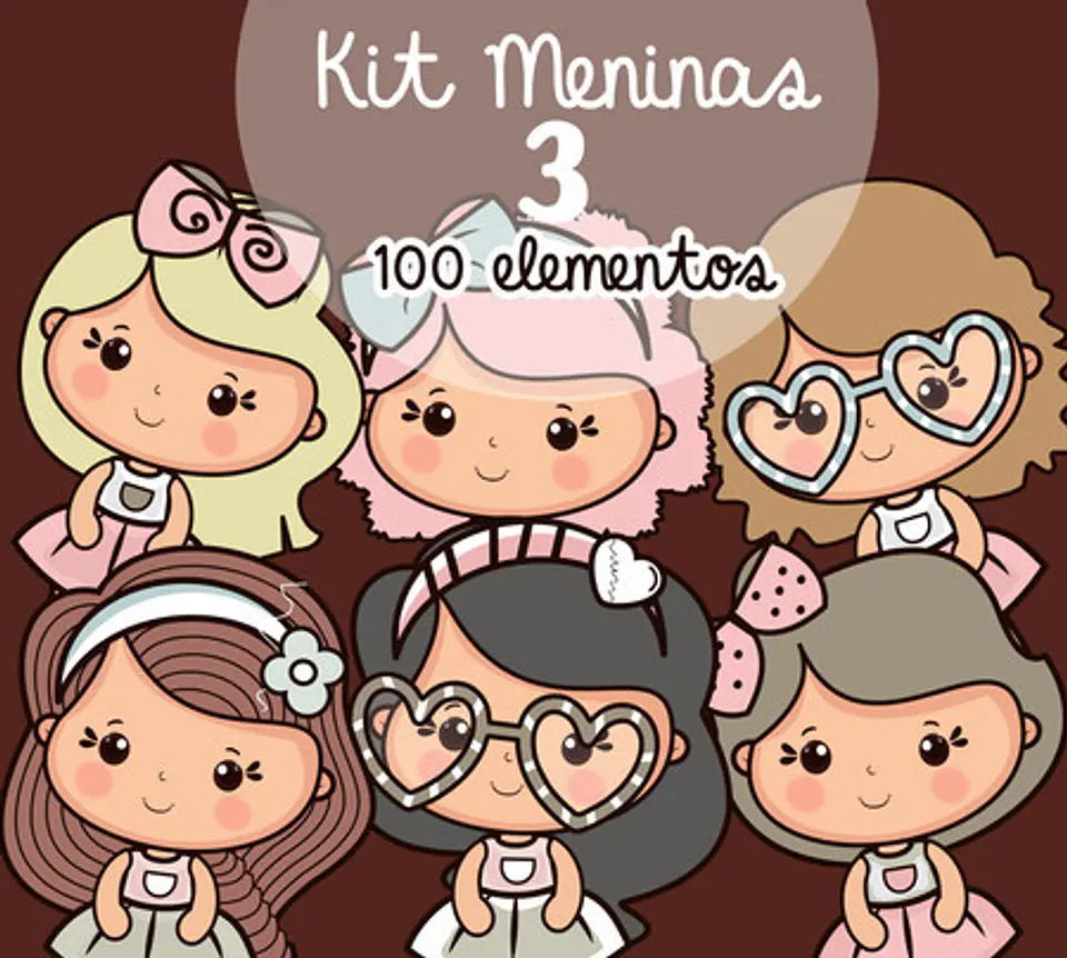 Kit Digital Mascotinhas Boneca Meninas Meninas 3 22 1