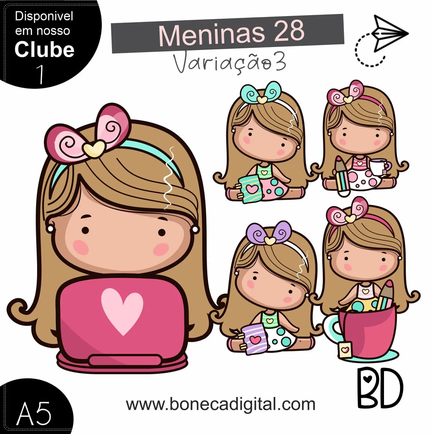 Kit Digital Mascotinhas Boneca Meninas Meninas 28 Variação 3 21 1