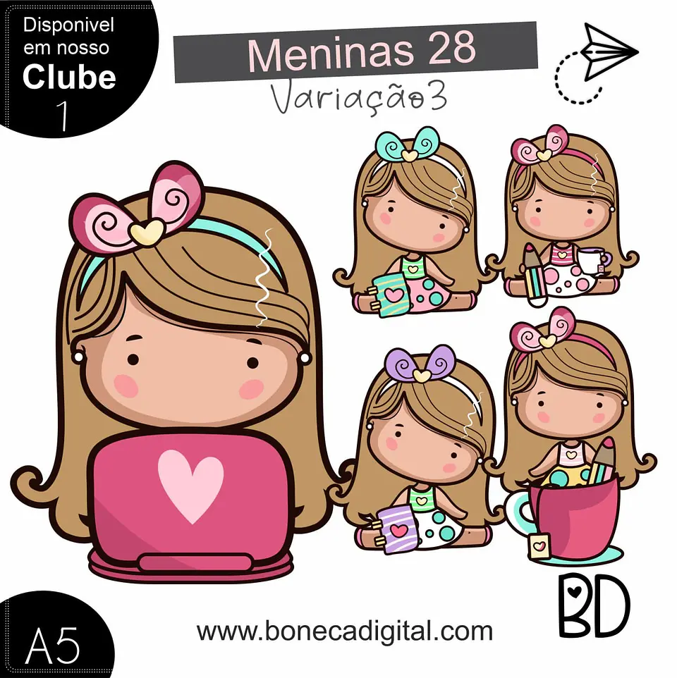 Kit Digital Mascotinhas Boneca Meninas Meninas 28 Variação 3 21 1