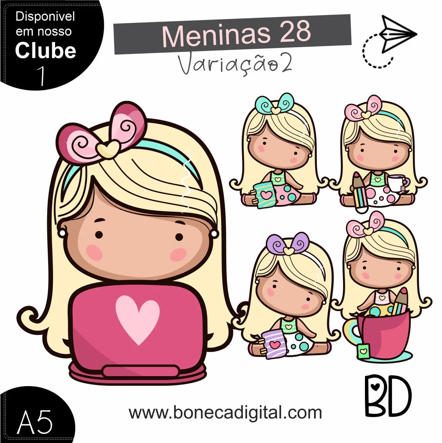 Kit Digital Mascotinhas Boneca Meninas Meninas 28 Variação 2 20 1