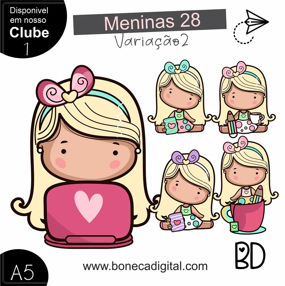 Kit Digital Mascotinhas Boneca Meninas Meninas 28 Variação 2 20 1