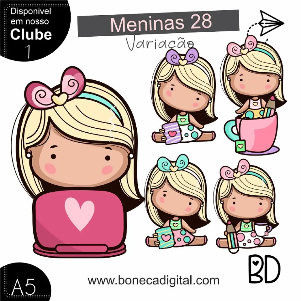 Kit Digital Mascotinhas Boneca Meninas Meninas 28 Variação 19 1