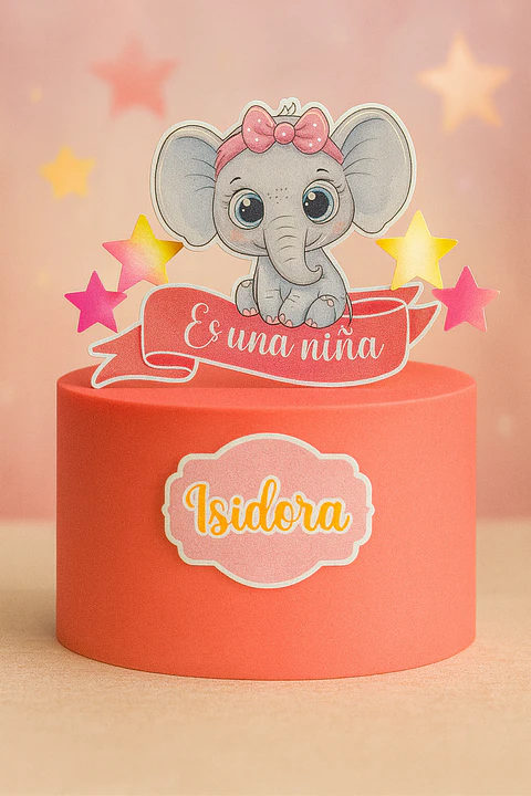 Arquivo de Corte Topo de Bolo Elefentinha Menina Elefantinho 10