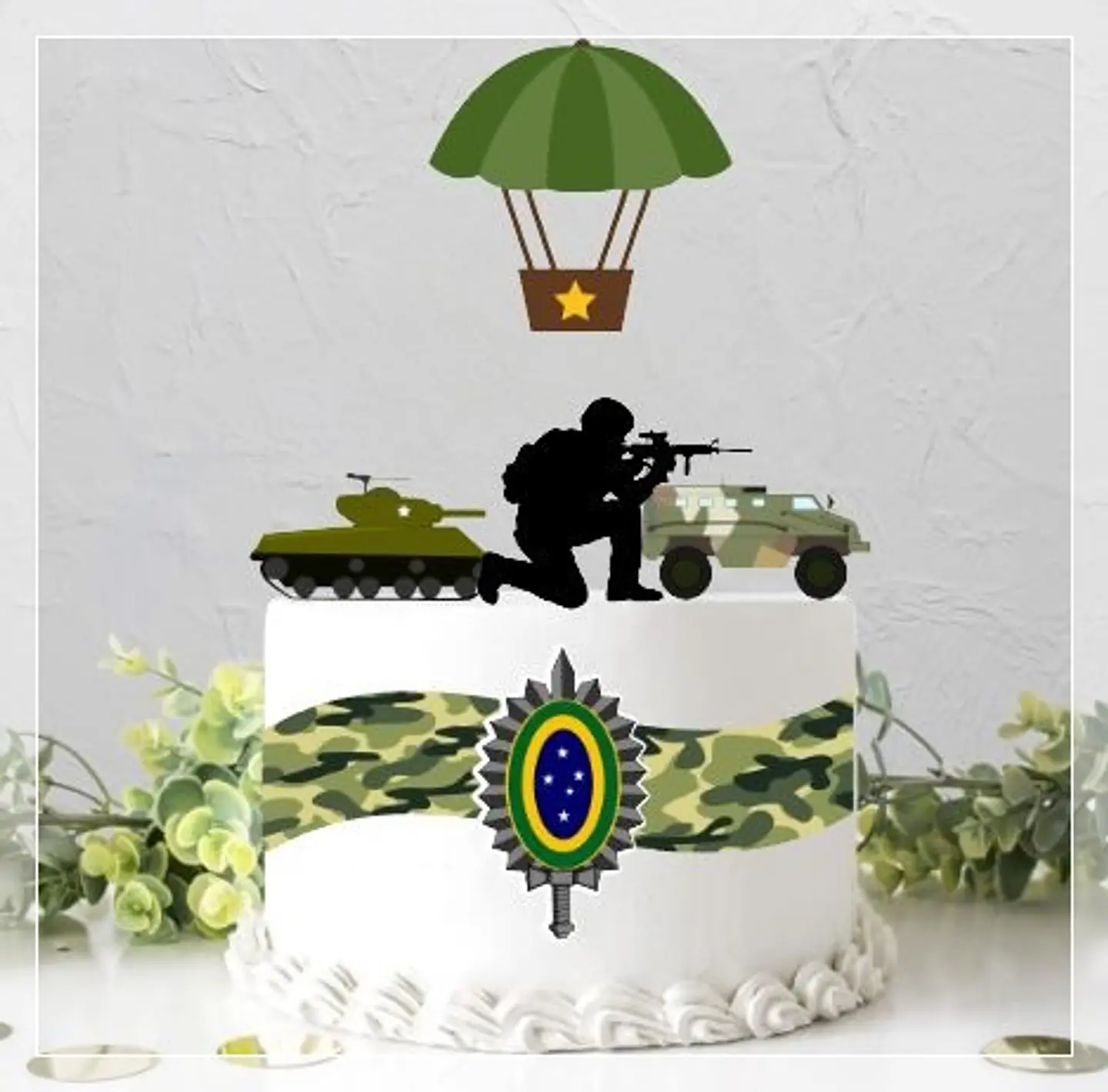 Arquivo de Corte Topo de Bolo Exército 4 1