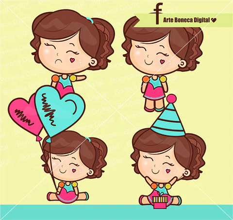 Kit Digital Mascotinhas Boneca Meninas Boneca 16 3