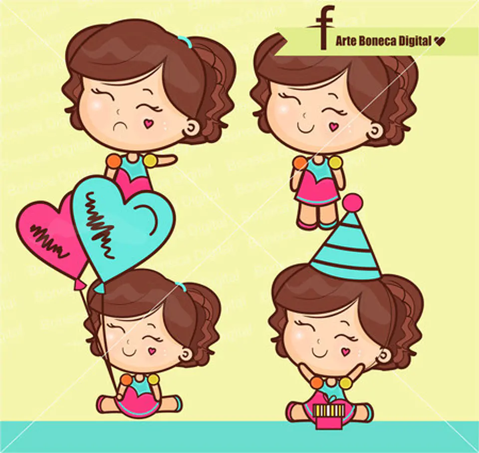 Kit Digital Mascotinhas Boneca Meninas Boneca 16 3 1