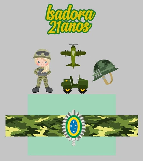 Arquivo de Corte Topo de Bolo Exército 3
