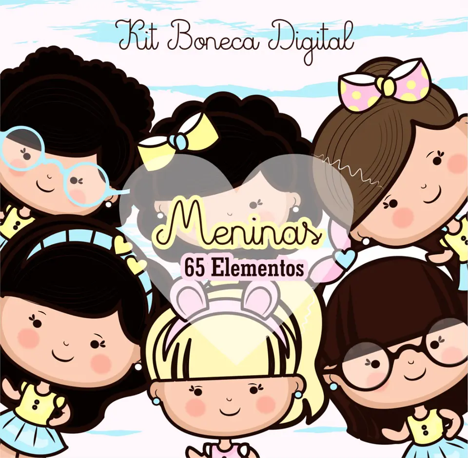 Kit Digital Mascotinhas Boneca Meninas Meninas 1 16 1
