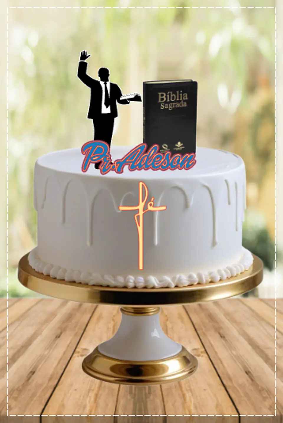 Arquivo de Corte Topo de Bolo Evangélico Pastor 3 1