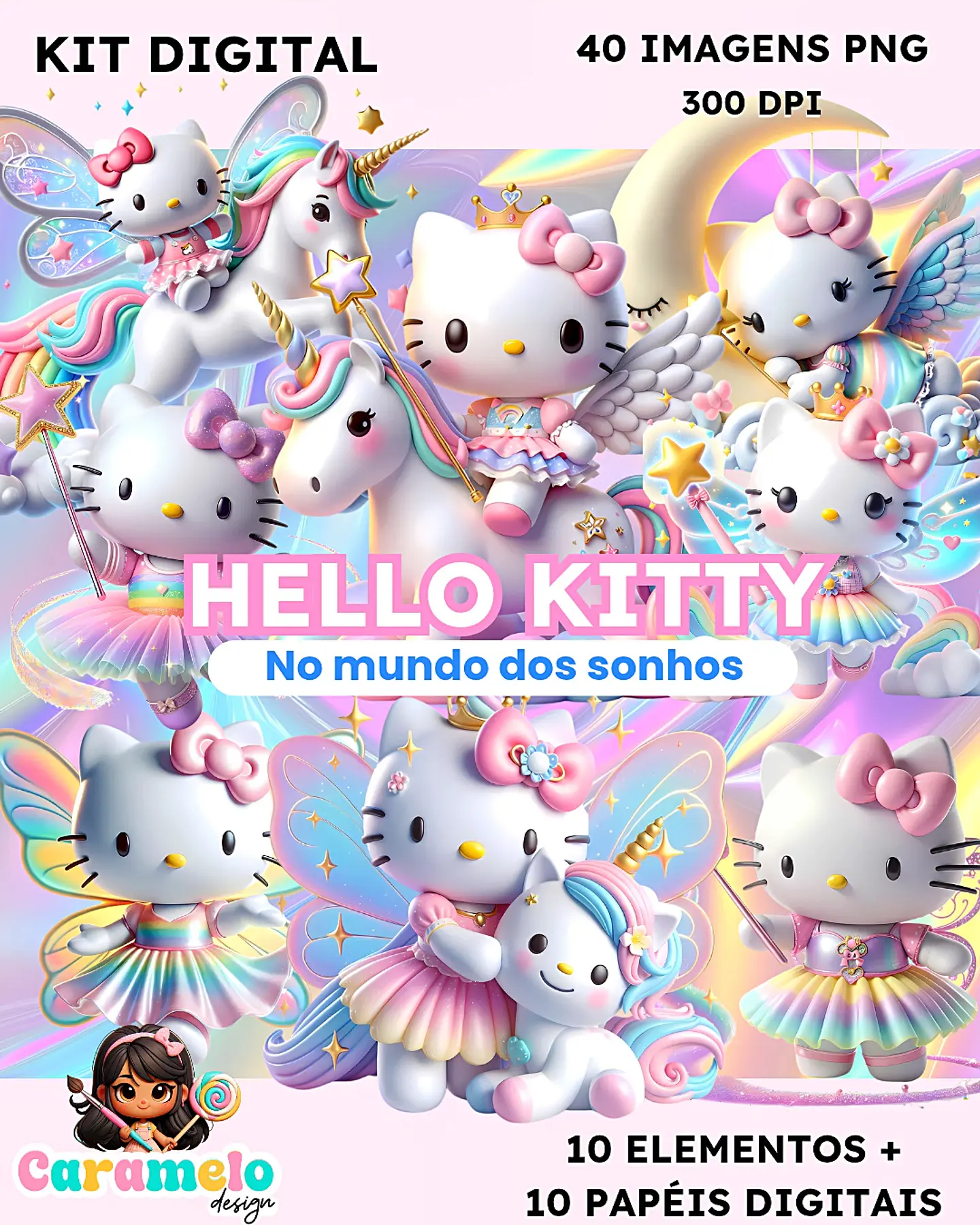 Kit Digital Hello Kitty No Mundo dos Sonhos 8 1