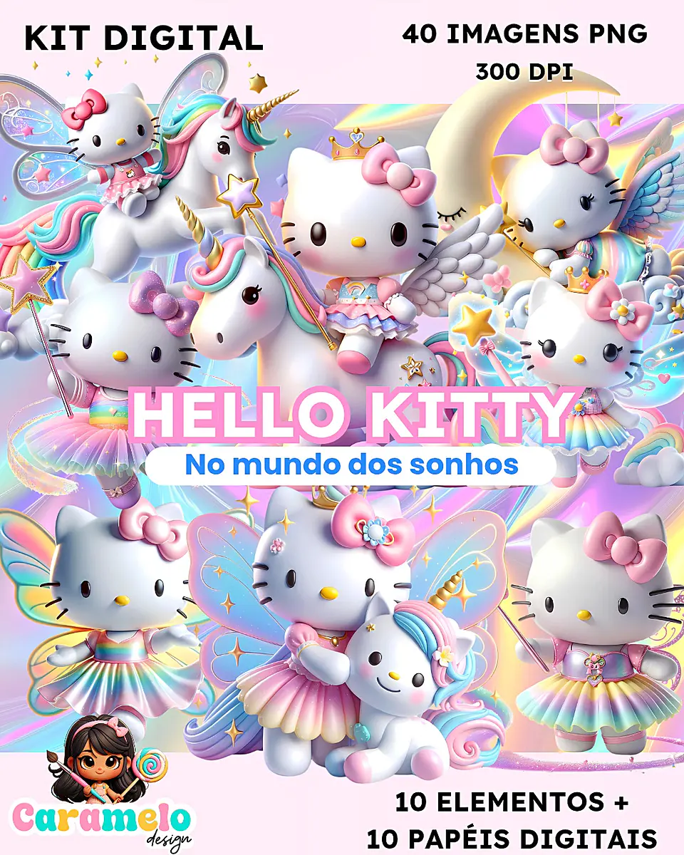 Kit Digital Hello Kitty No Mundo dos Sonhos 8 1