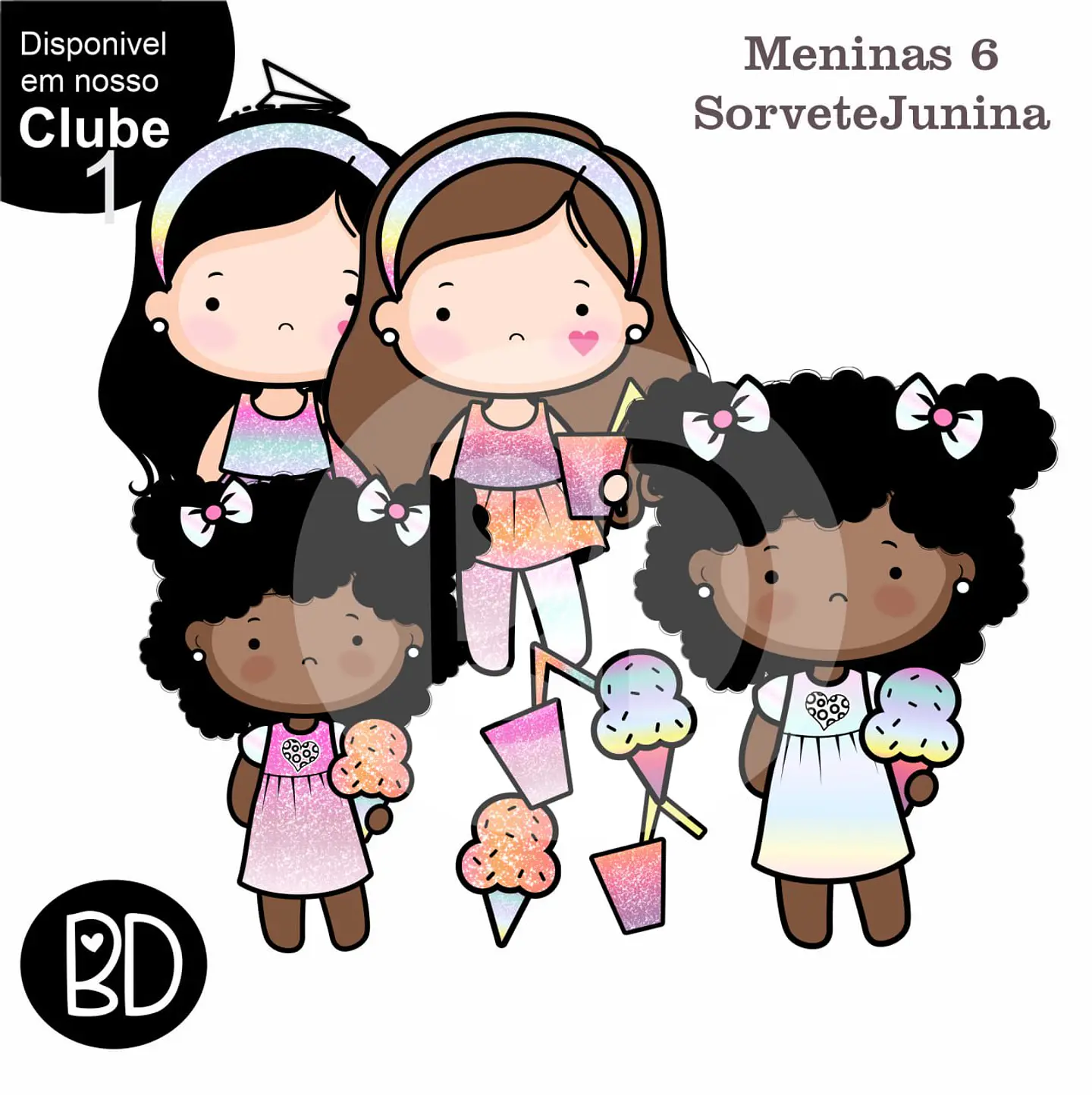 Kit Digital Meninas 6 Sorvete 86 1