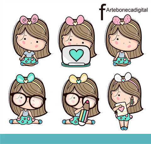 Kit Digital Mascotinhas Boneca Meninas Boneca 28 4