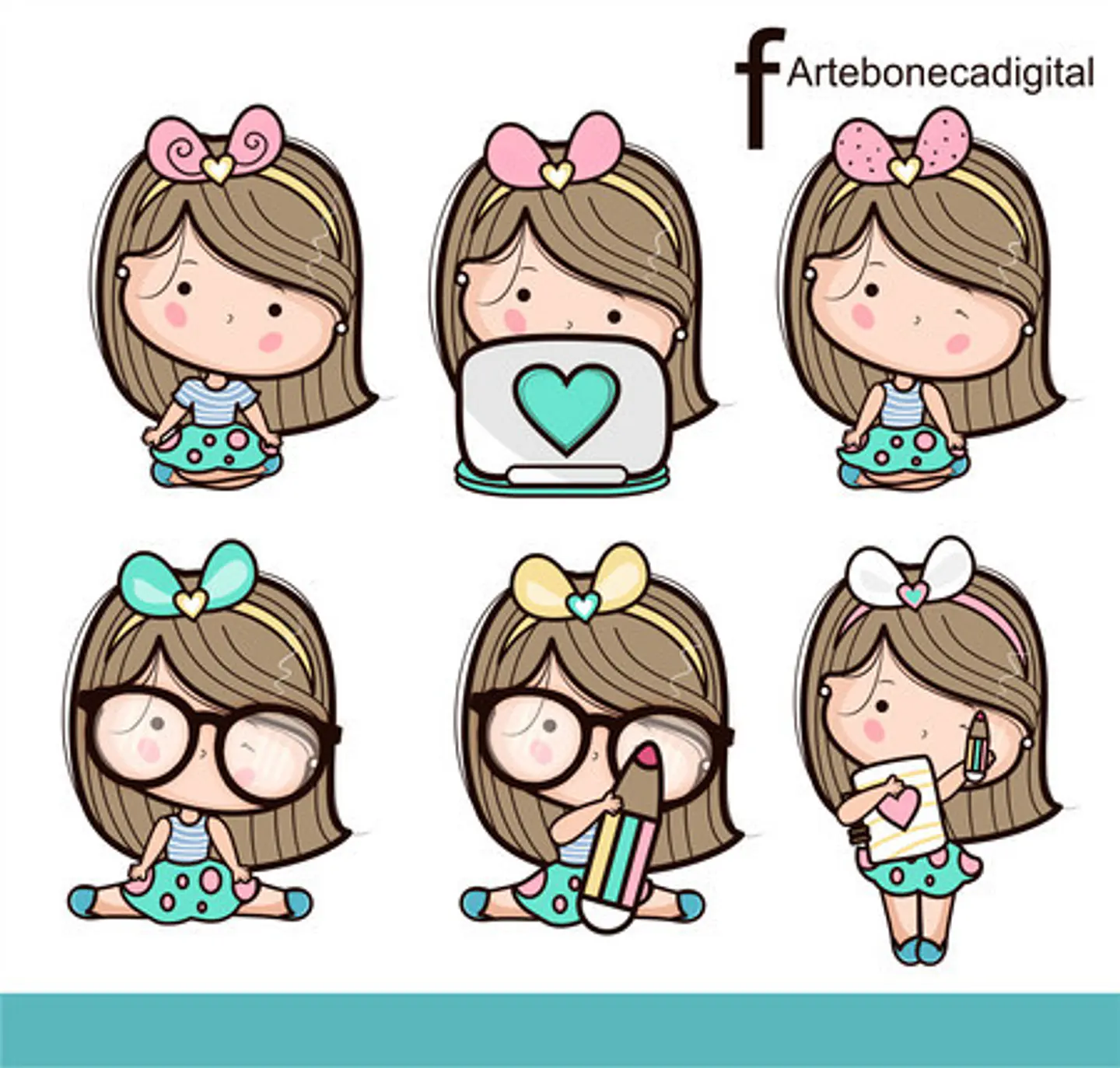 Kit Digital Mascotinhas Boneca Meninas Boneca 28 4 1