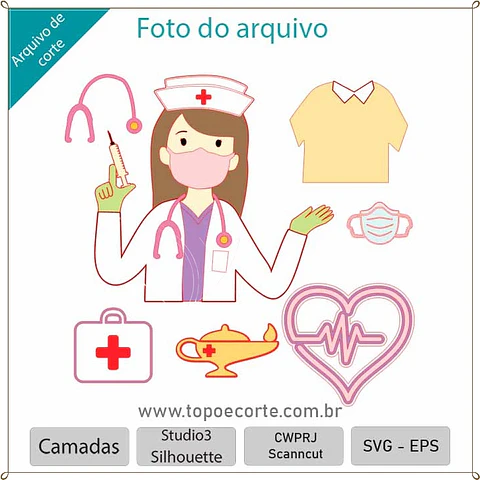 Arquivo de Corte Topo de Bolo Enfermagem - Medicina 14