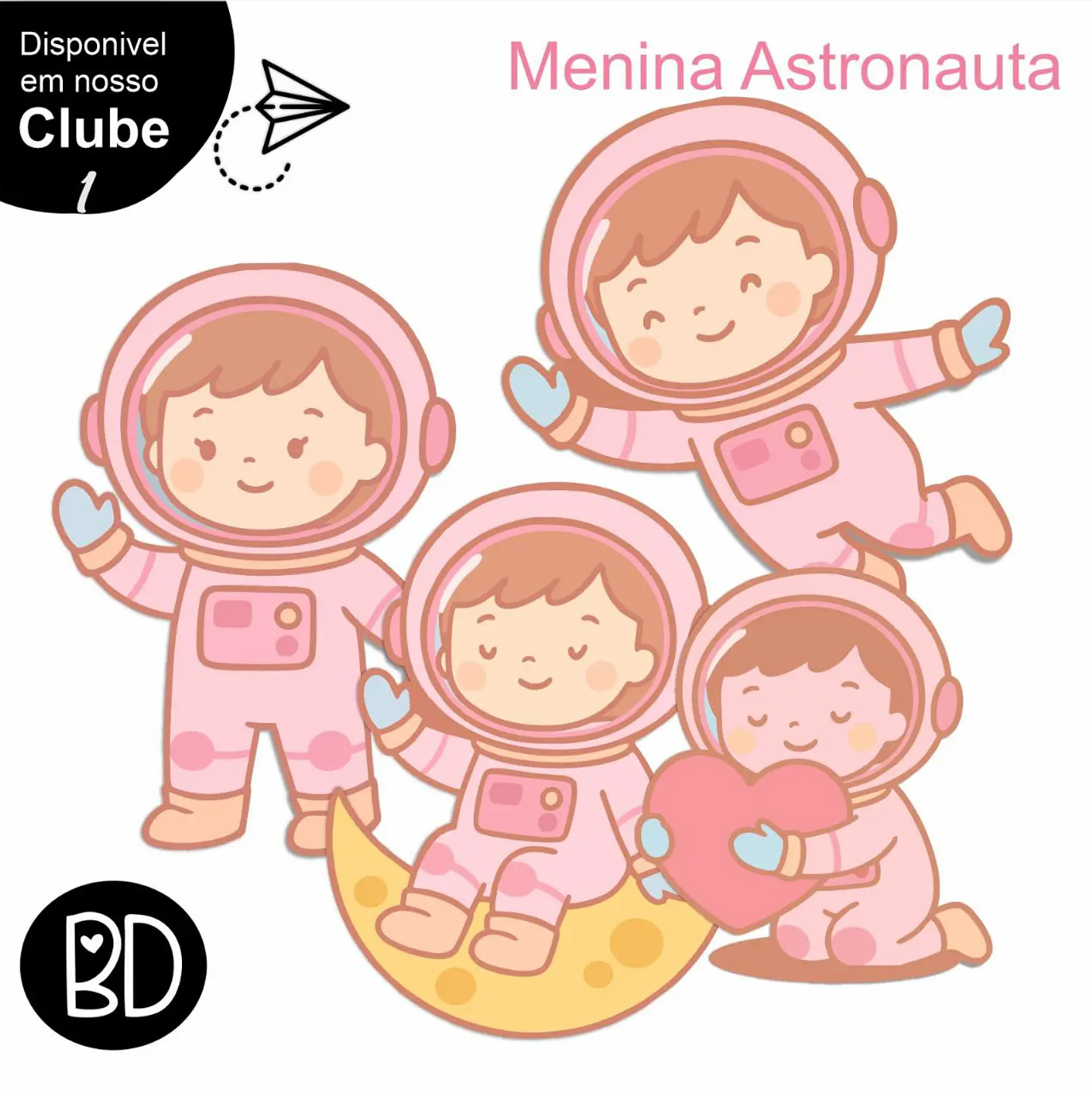 Kit Digital Menina AStronauta 68 1