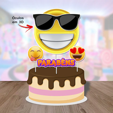 Arquivo de Corte Topo de Bolo Emoji 8