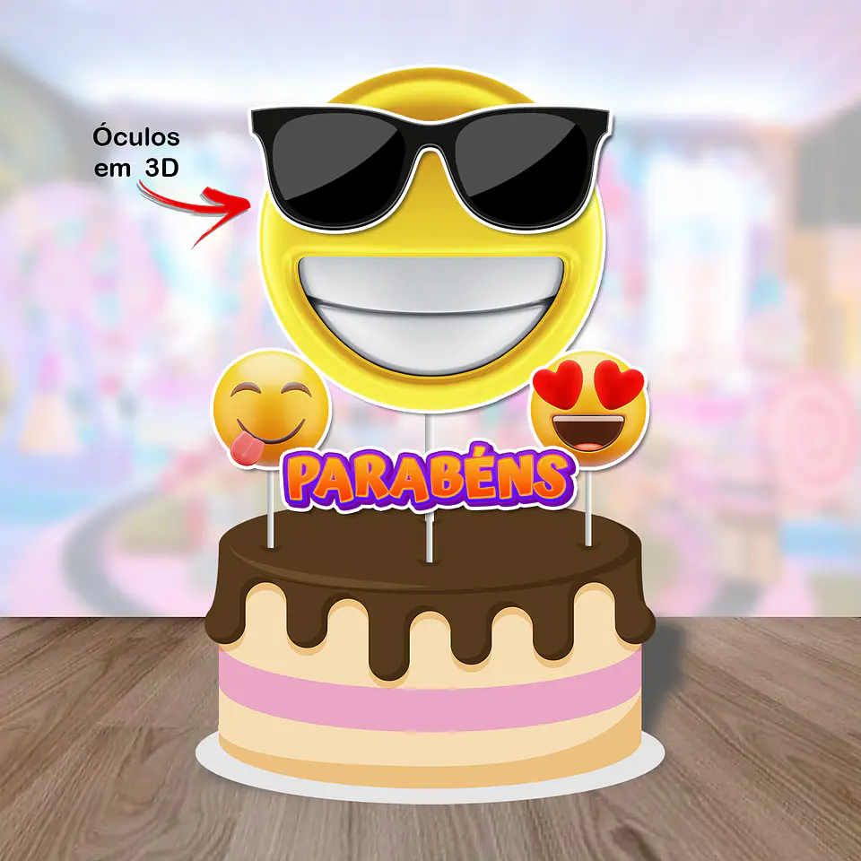 Arquivo de Corte Topo de Bolo Emoji 8 1