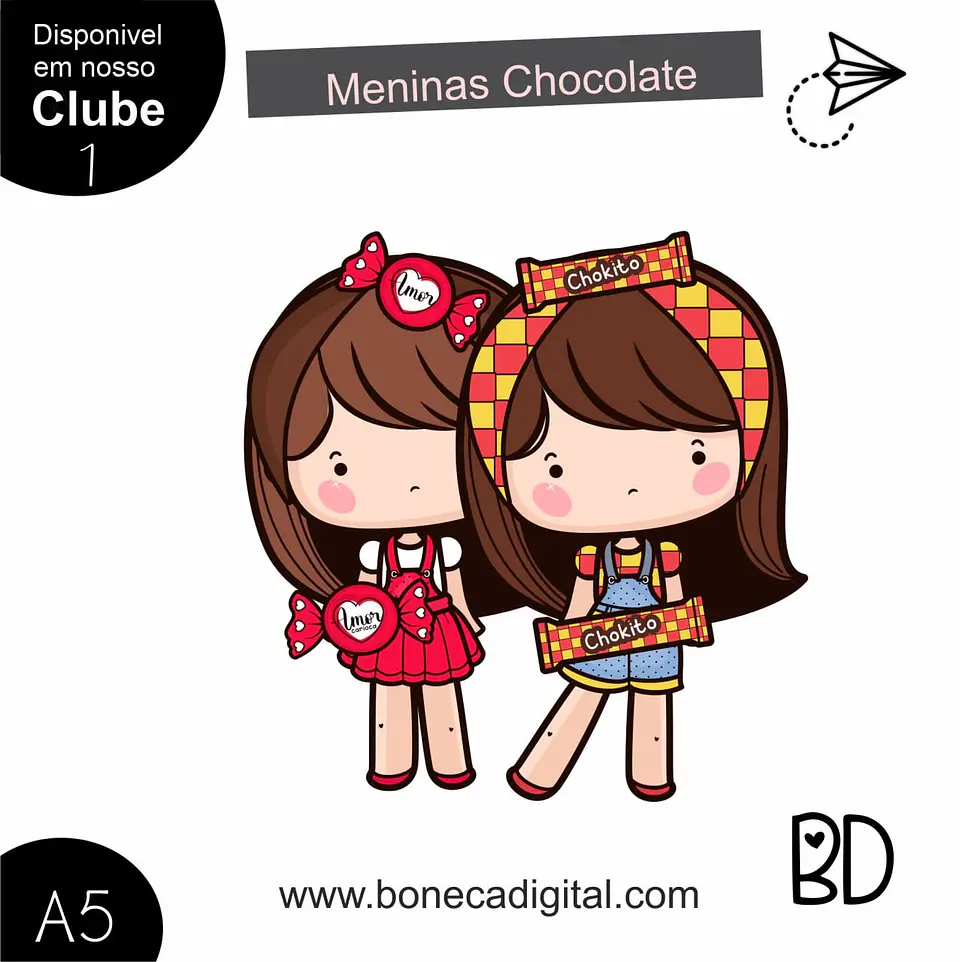 Kit Digital Meninas Chocolate 74 1
