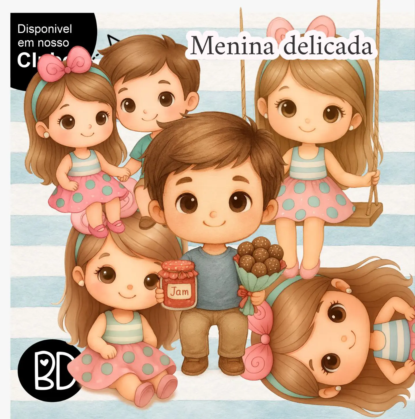 Kit Digital Menina Delicada 72 1