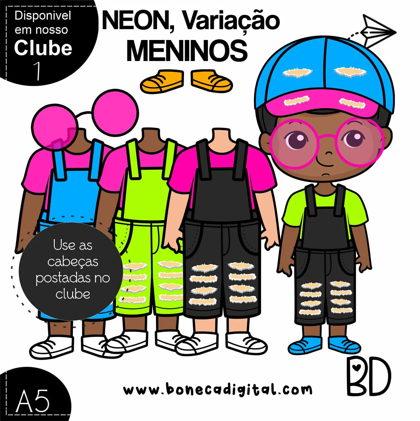 Kit Digital Neon Roupinhas Meninos 02 53 1
