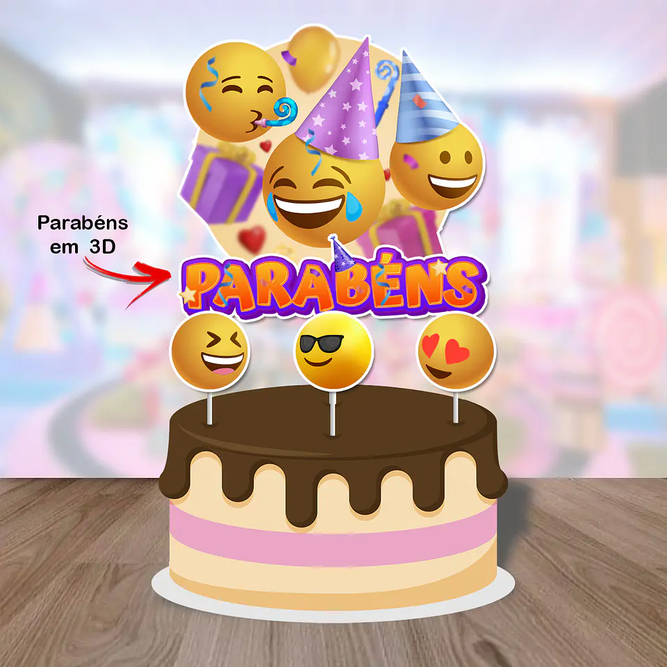Arquivo de Corte Topo de Bolo Emoji 7 1