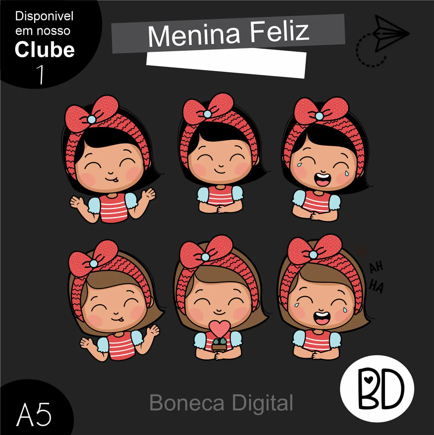 Kit Digital Mascotinhas Boneca Meninas 41 Menina Feliz 1 1