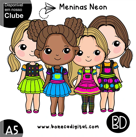 Kit Digital Meninas Neon 88