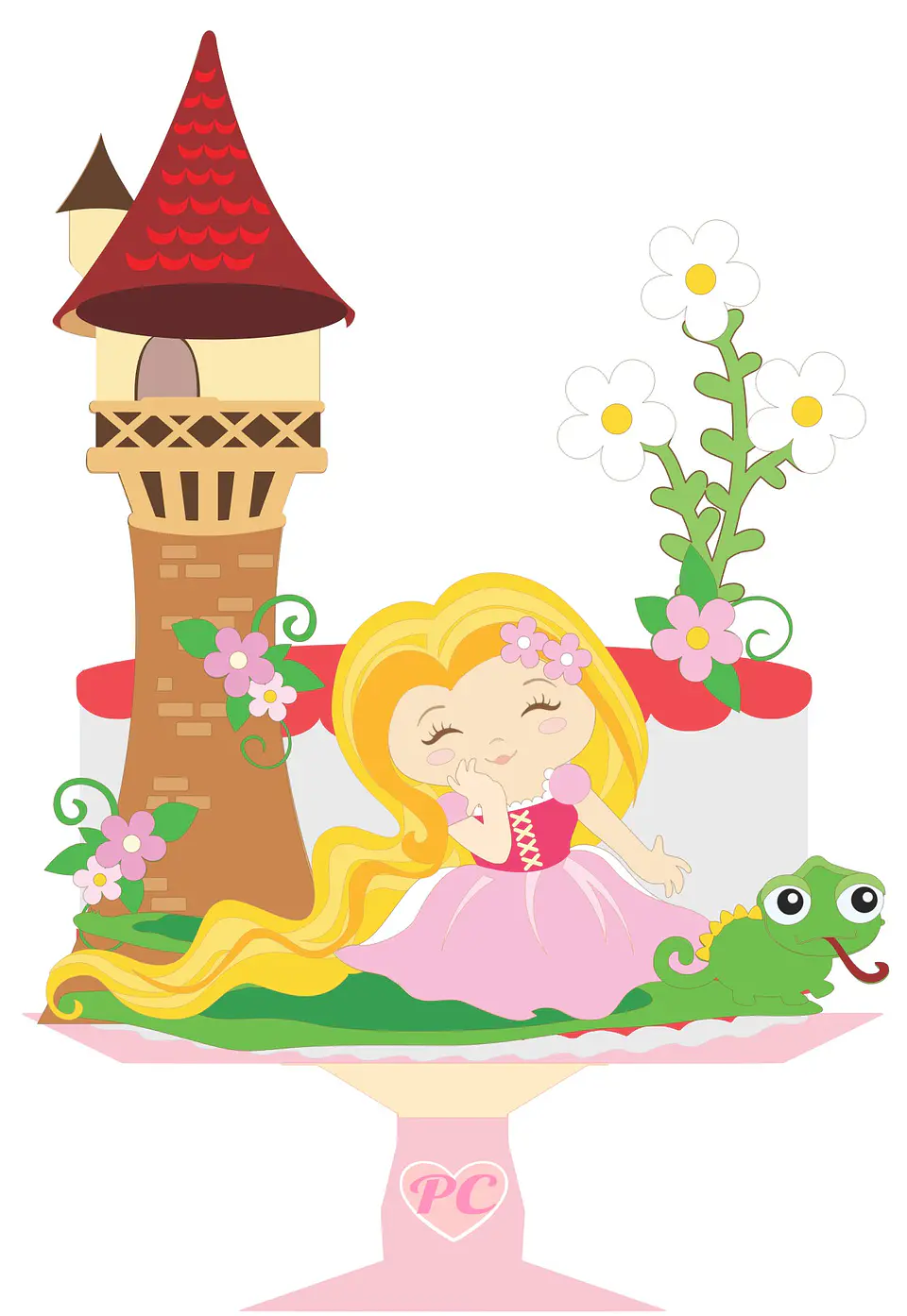 Arquivo de Corte Topo de Bolo Enrolados Rapunzel 11 1