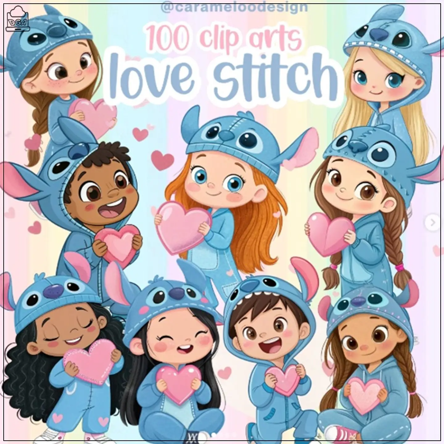 Kit Digital Love Stitch Persnoagens 11 1