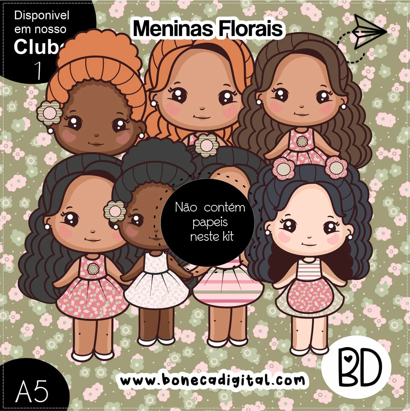 Kit Digital Meninas Floral 51 1