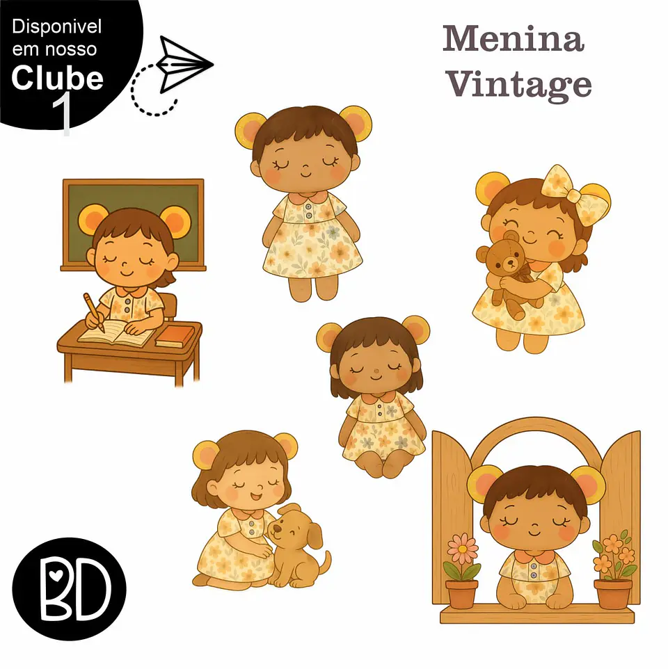 Kit Digital Menina Vintage 18 1