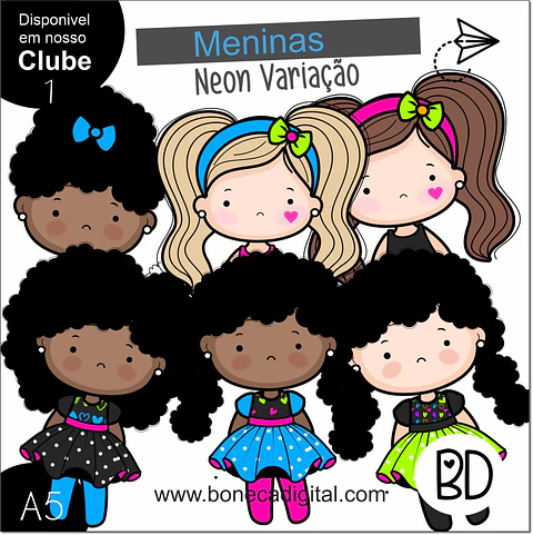 Kit Digital Neon Meninas 6 77