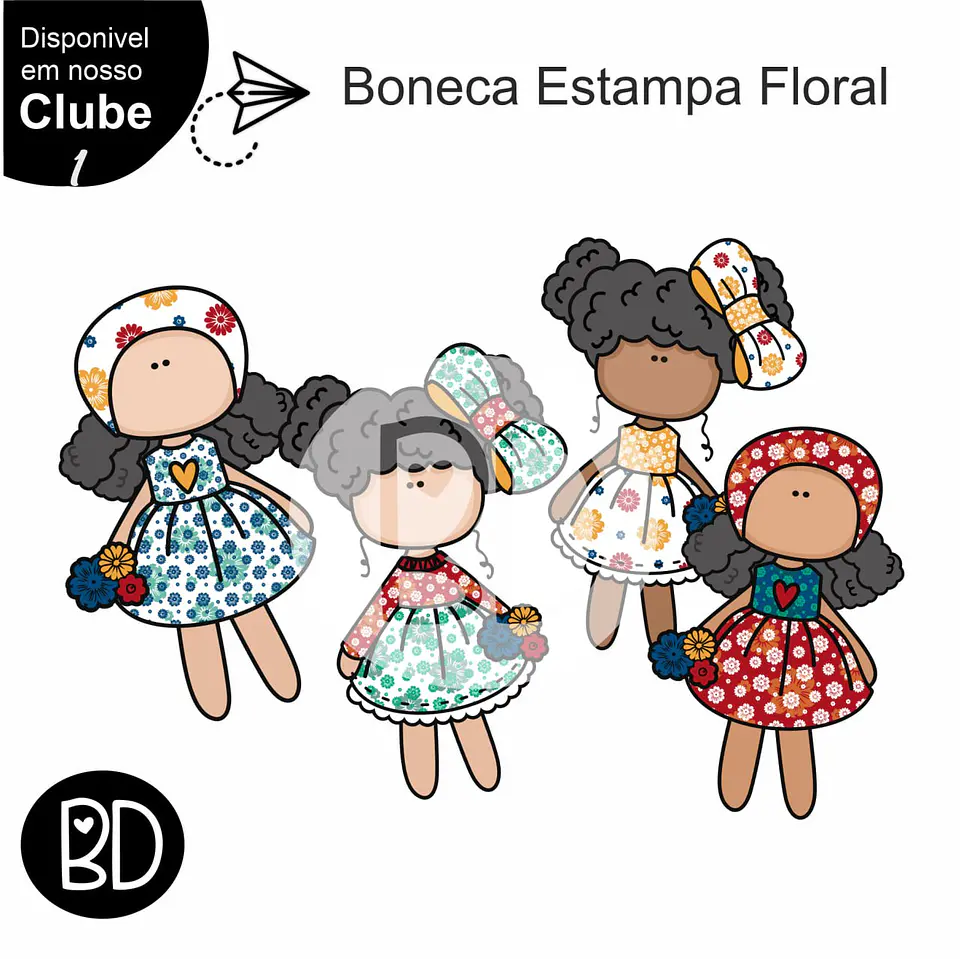 Kit Digital Bonecas Floral 5 1