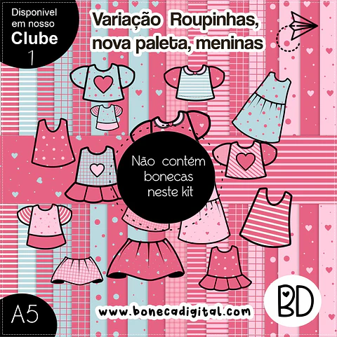 Kit Digital Variação Roupinhas do Guarda Roupa Meninas 14