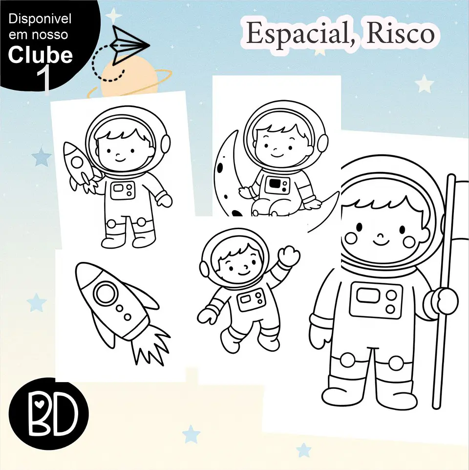 Kit Digital Colorir Astronauta Espaço Menino 7 1