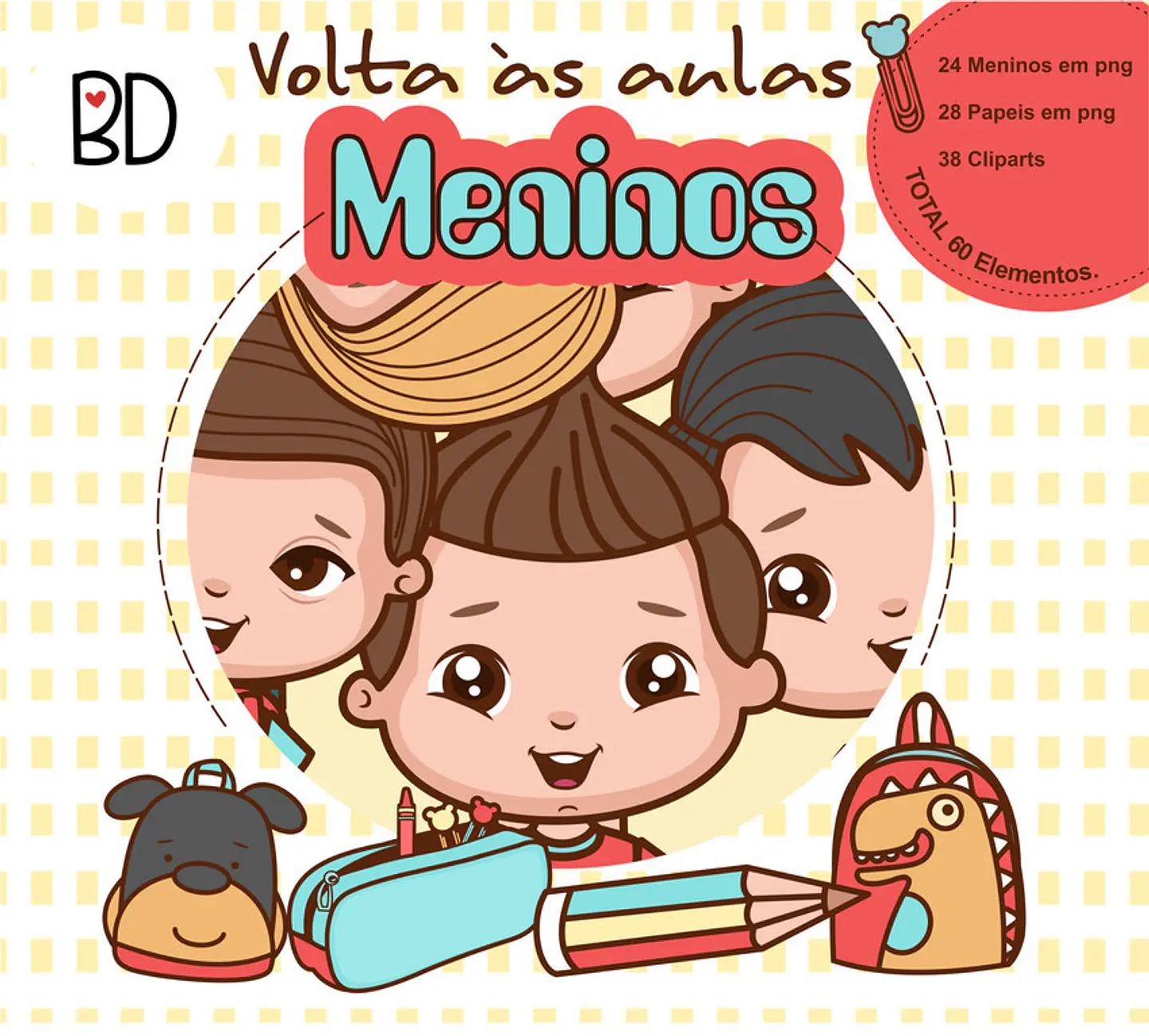 Kit Digital Meninos Volta Às Aulas Escolar 12 1