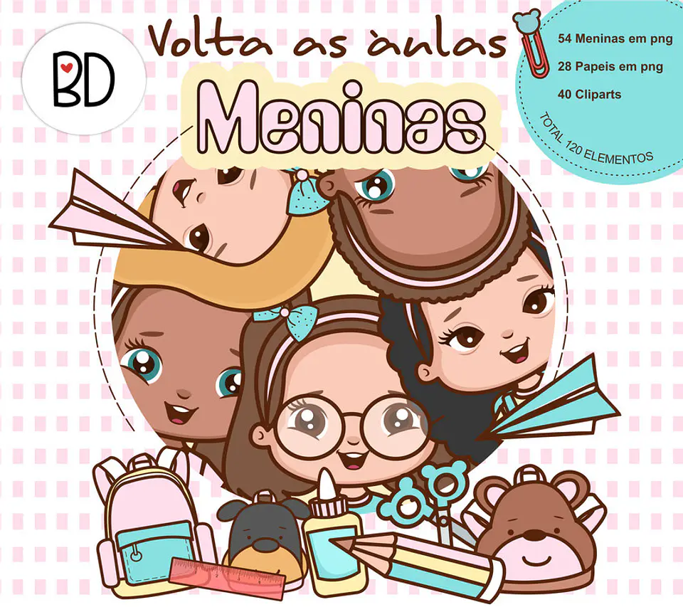 Kit Digital Meninas Volta Às Aulas Escolar 11 1