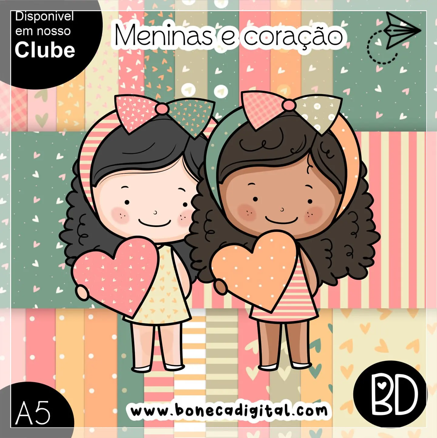 Kit Digital Menina e Coração 10 1