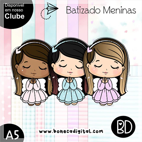 Kit Digital Papeis Digital Batizado 7