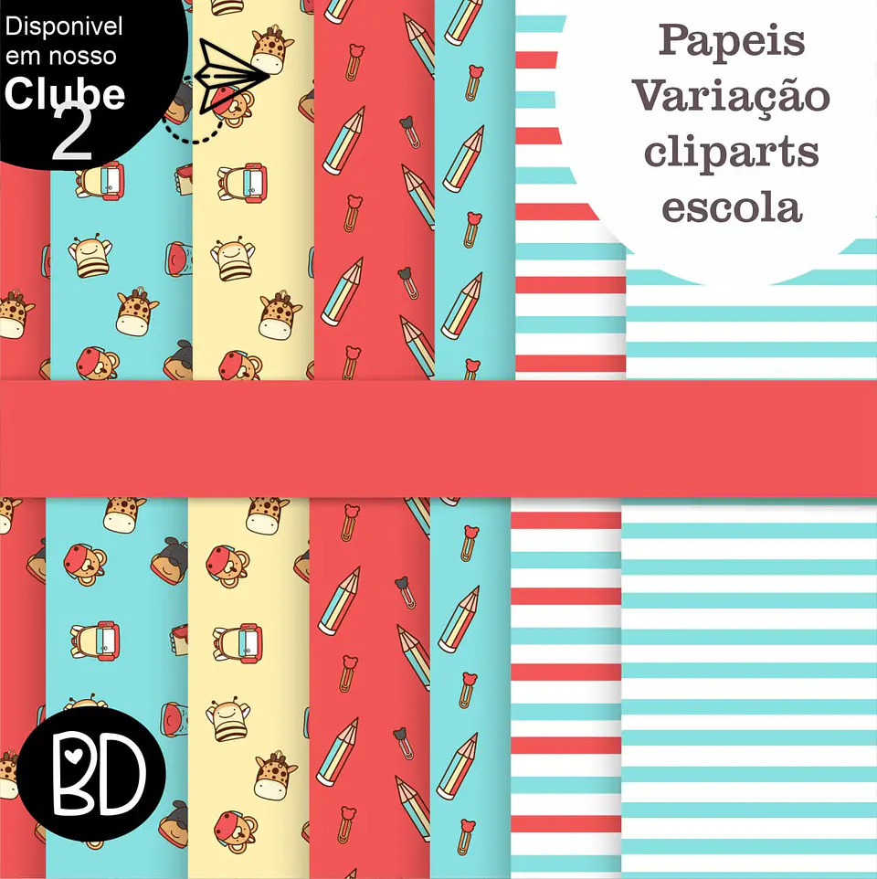 Kit Digital Papeis Escolar Volta as Aula 13 1