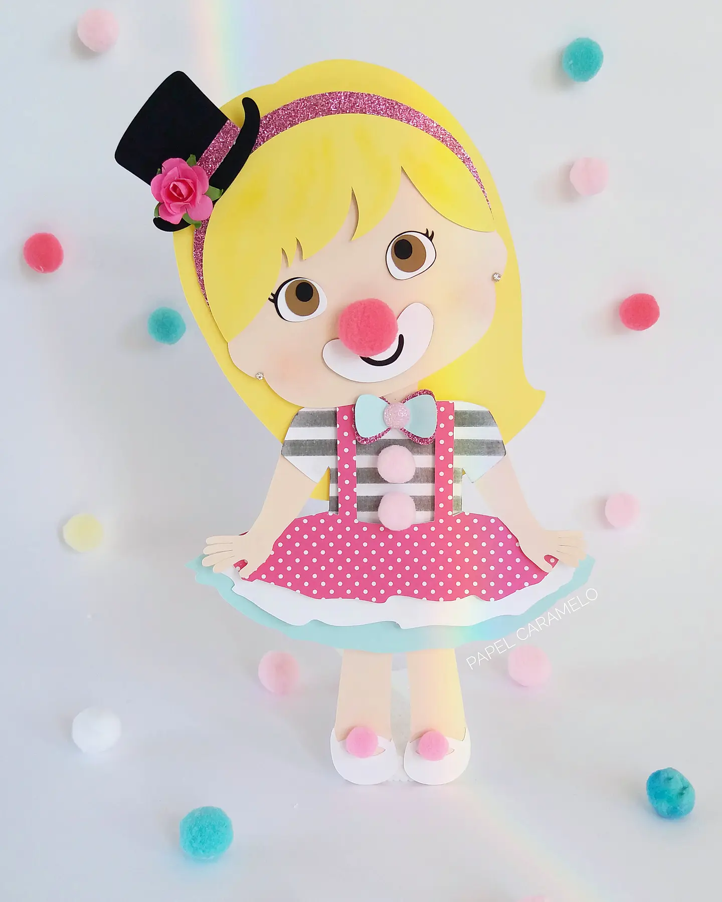 Arquivo de Corte Topo de Bolo Circo Rosa Candy Menina 28 1