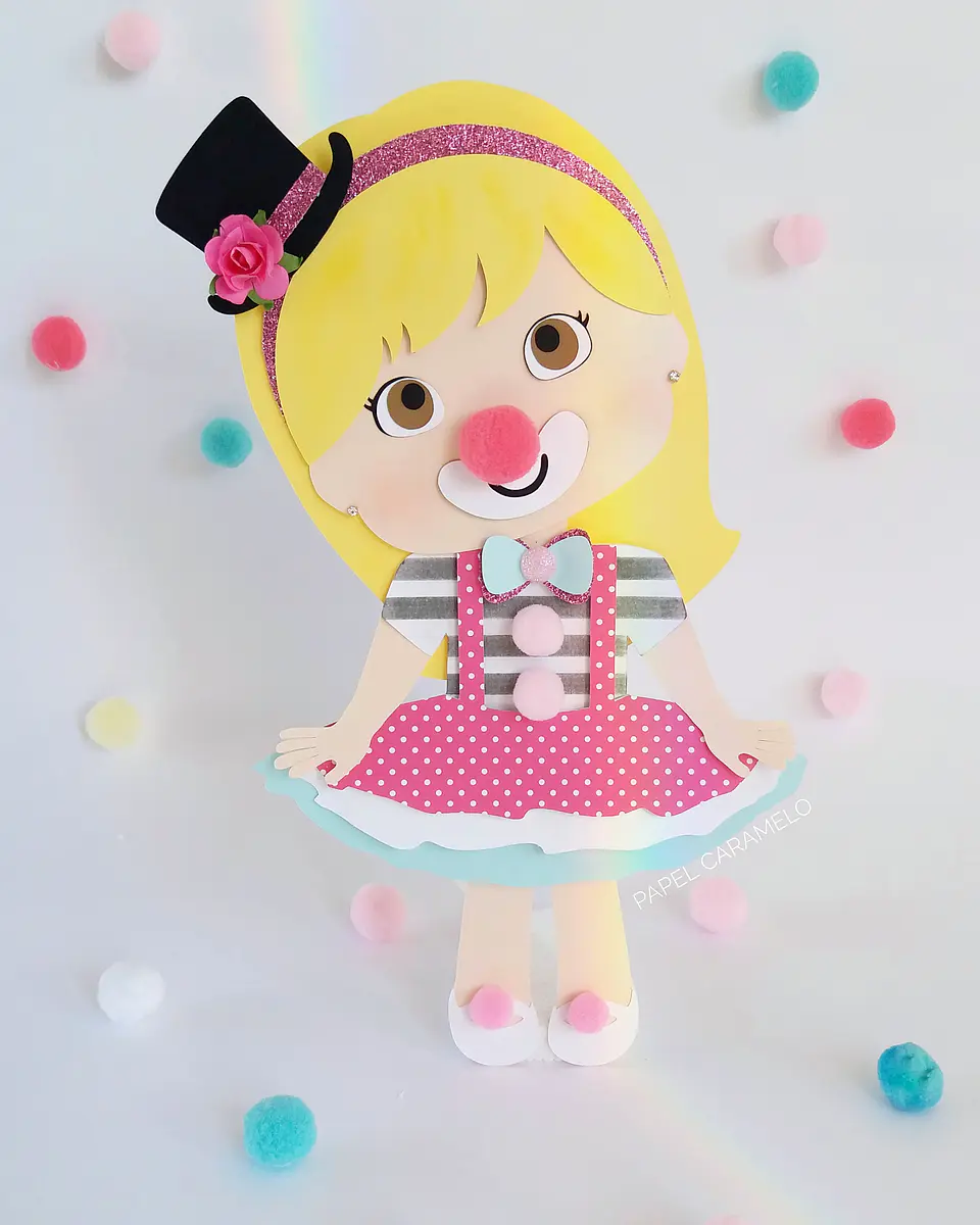 Arquivo de Corte Topo de Bolo Circo Rosa Candy Menina 28 1