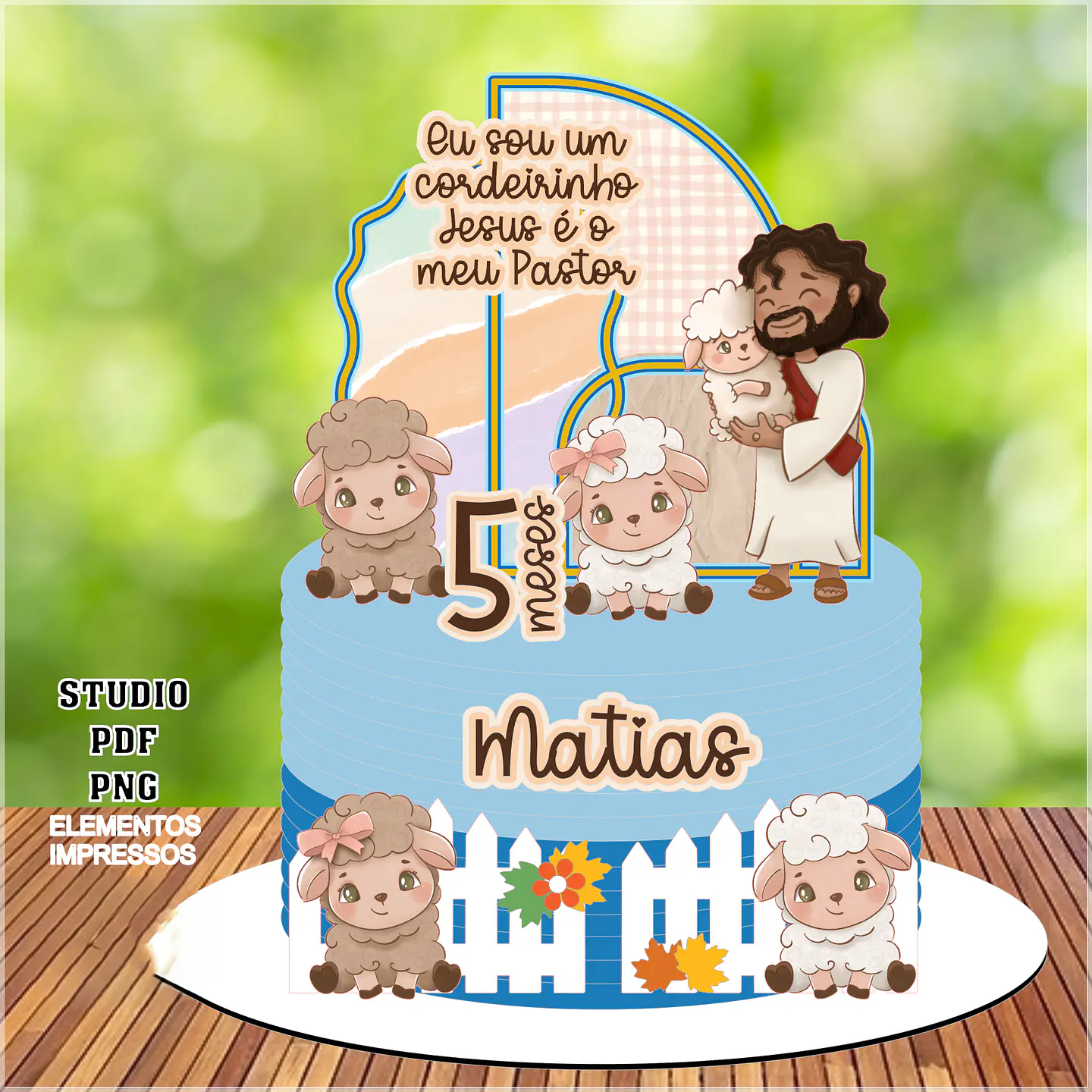Arquivo de Corte Topo de Bolo Cristão - Cordeirinho 1 1