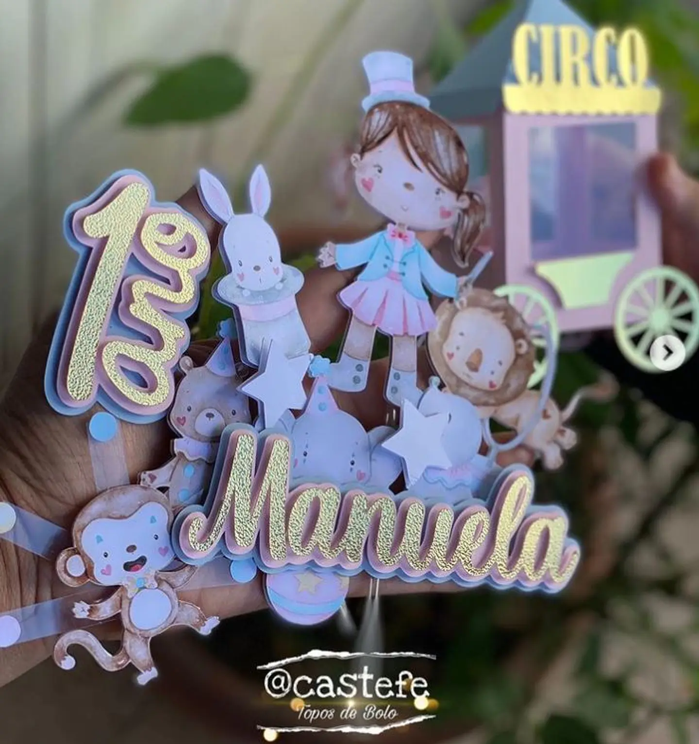 Arquivo de Corte Topo de Bolo Circo Rosa Candy Menina 36 1